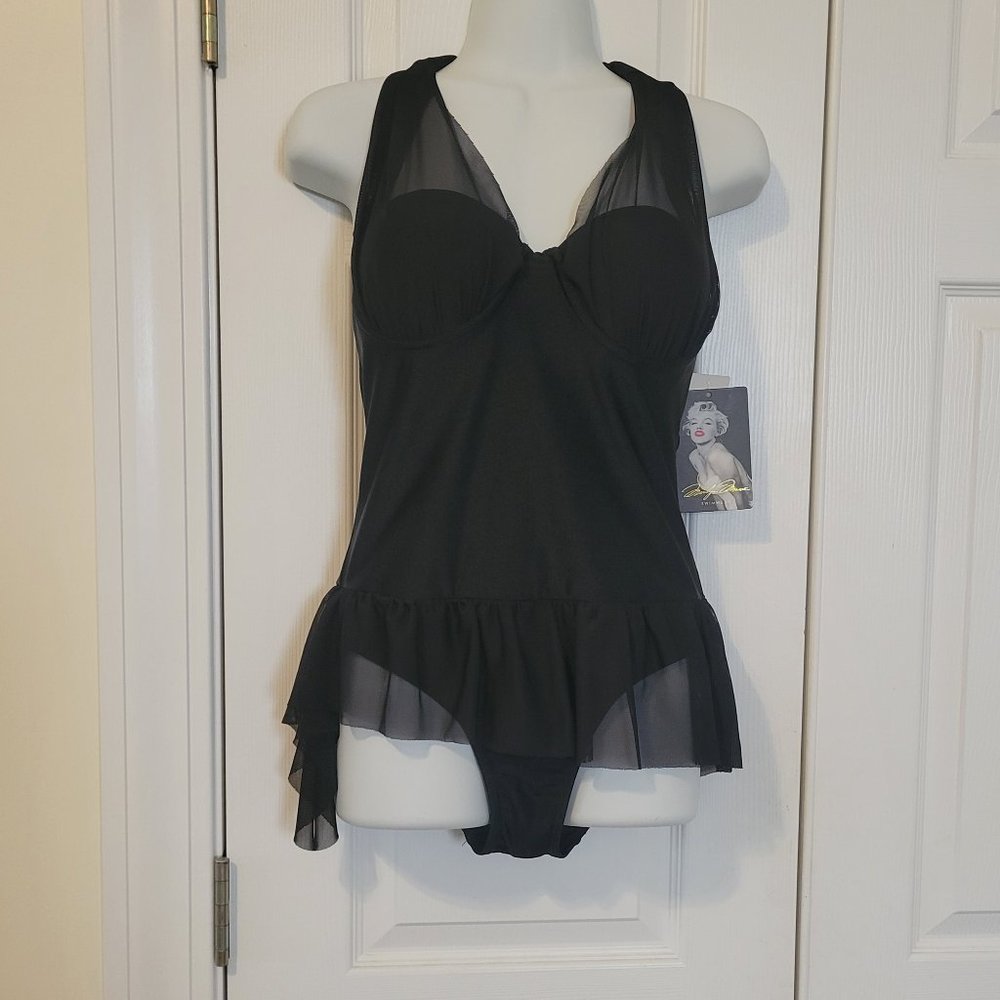 Marilyn Monroe One Piece Black Swim Suit